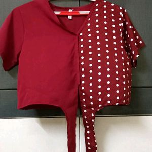 MAROON COLOURED CUTE TOP 🎉🎀