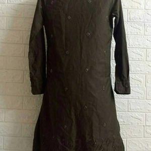 Coffee Brown Worked Kurta Pajama