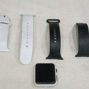 Digital Watch With (2 ExtraStraps) White And Black