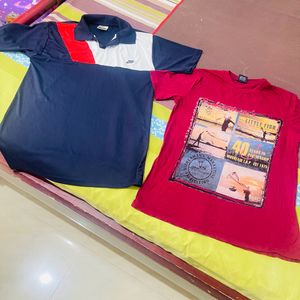 2T-shirt Red-L     Blue-XL