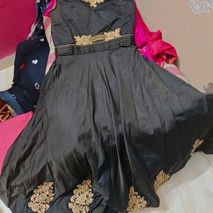 Black Flaired Beautiful Gown With Free Gift