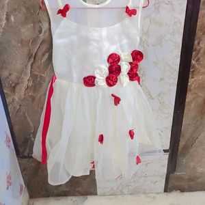 White Barbie Frock.. Age Upto 10 Years