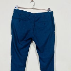 Check Formal Pants Navy Blue Pant For Men & Women