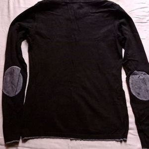 Black Boat Neck Sweatshirt