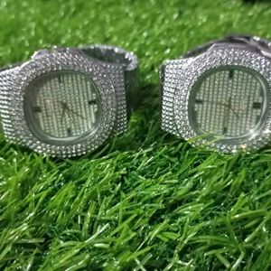 (Pack Of 2) Iced Out Diamond Watch 🔥