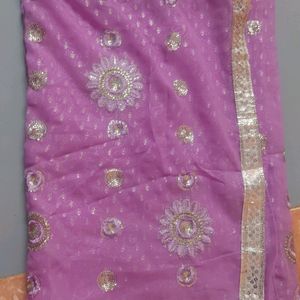 Lavender Chamki Sarees