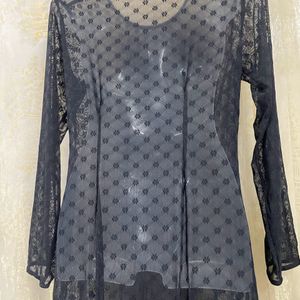 Black Georgette See Through Dress