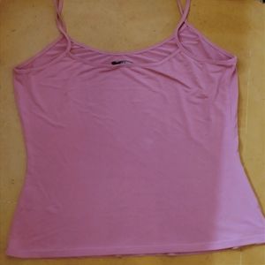 Rose Pink Spaghetti Top In Good Lycra