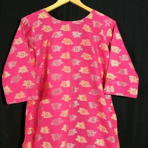 Pink Motif Waved Kurta ( Women's)