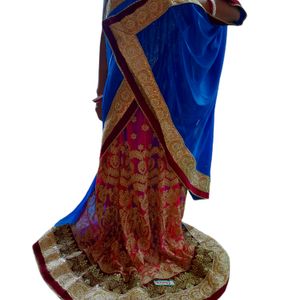 Wedding Zari Worker Lehenga Saree