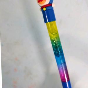 Doraemon Ball Pen With Glitter Water