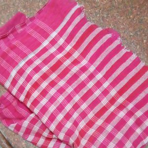 A Pink&White Checked Scarf