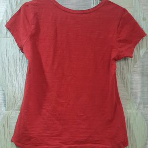 Top MEDIUM size🔥Ladies  Red  Cotton Lycra  To