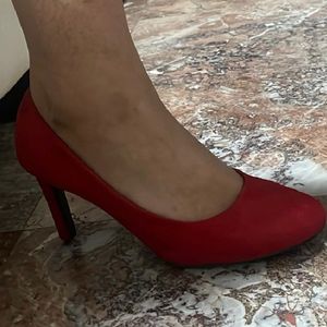 Suede Red Stilettos