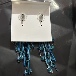 Blue Contemporary Drop Earrings