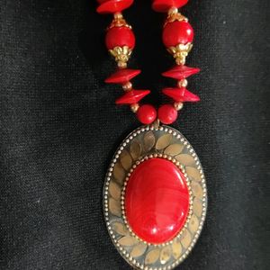 Red Marble Necklace.