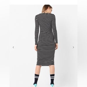 SUPERDRYNWTStriped Midi Dress withTypographic Prin