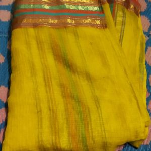 Yellow Saree With Beautiful Border