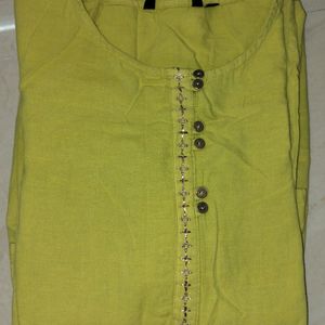 Golden Green Kurta By Lifestyle