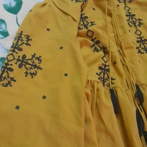 Mustard Yellow Colour Top For Women