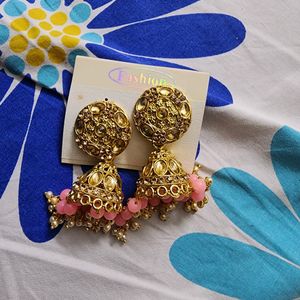 Pink Jhumkas