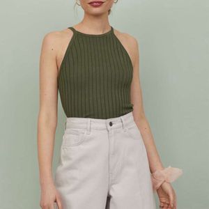 H&M Olive Brown Sleeveless Top