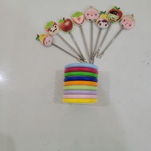 Colored Fruit Fork Set