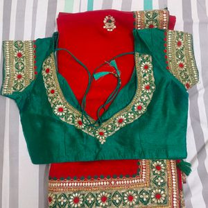 Beautiful Wedding Red Saree With Blouse