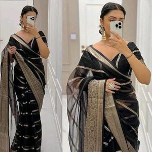 Organza Black Saree