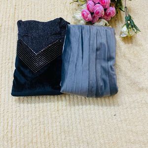 Black colour, stylish, full sleeve top skirt