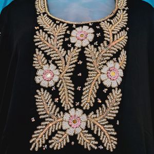 Black Kaftan Fully Embellished Gown