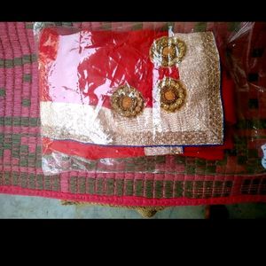 Dark Red Wedding Wear Saree