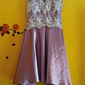 Party Wear Purple Silk Dress