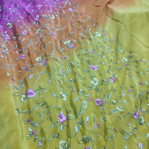 Pure Crepe Hand Work Parsigara Saree