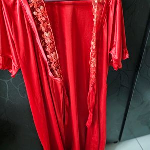 4 Pc Bridal New Nighty Red Color