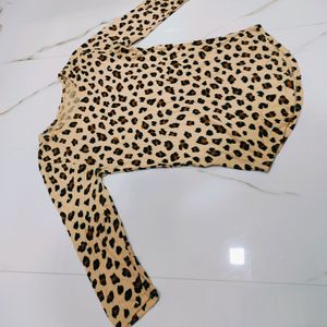 Biege Tiger Print Top