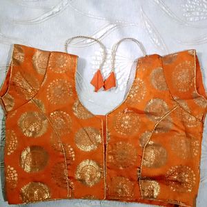 Bright Orange Colour Blouse For Women
