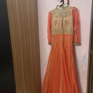 Coral Colour Gown