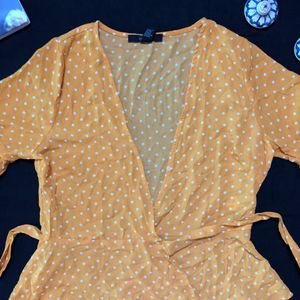 Forever 21 Mustard Wrap Top