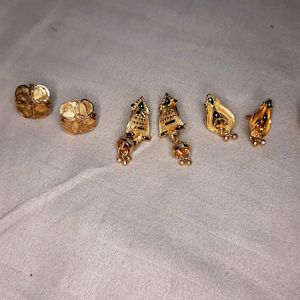 Gold Plated Earrings Set Of 5