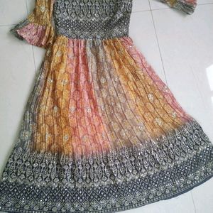 Multi Colour Frock With Embroidery