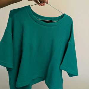 Sea Green Drop Shoulder Top | Forever 21 | Cotton