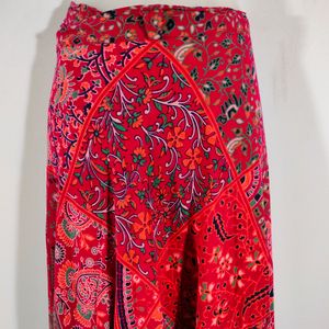 Multicolour Printed wrapped skirt (Women's)