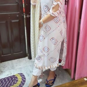 Bandhej Print Kurta With Dupatta