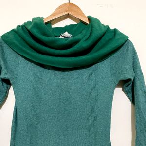 High Neck Green Dress By Curator