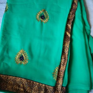 Beautiful Sea Green Saree 💙