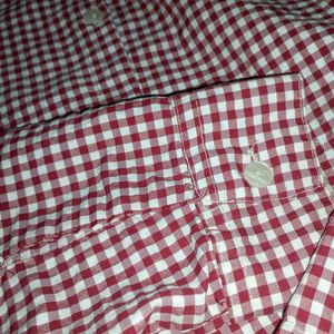 Chic Red & White Gingham Cotton Blend Crop Top -