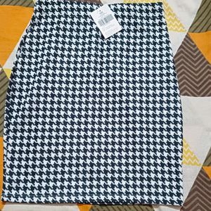 Basic Stretch Plaid Mini A- Line Pencile Skirt