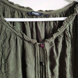 Olive Green Crop Top - Nuon