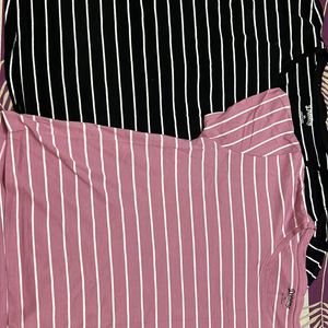 BLACK AND PINK STRIPES TSHIRT COMBO